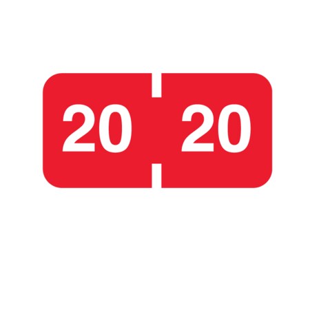 Nevs 2020 Barkley Year Bands 1/2" x 1" Red Reverse XY-SH-2020-B